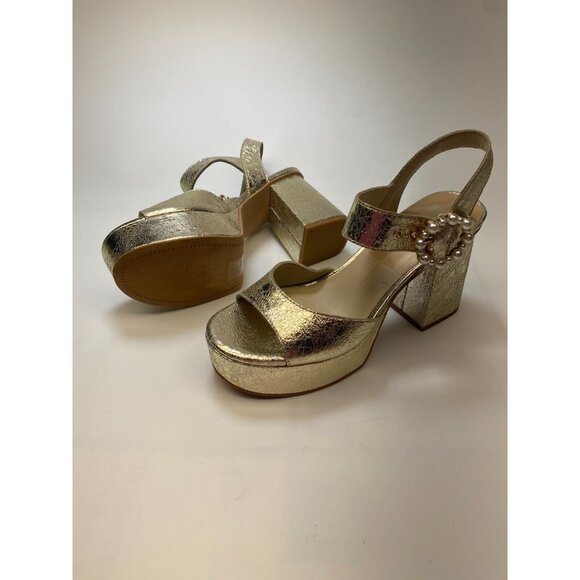 Dolce Vita Womens Bobby Pearl Vintage Gold Heels Sz 8.5 - Picture 9 of 10
